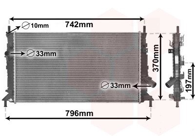 Радіатор охолодження двигуна FOCUS/MAZDA3/S40 16/8 03- Van Wezel 18002369