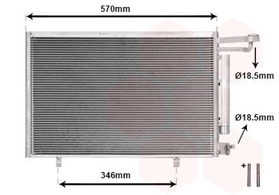 Радіатор кондиціонера FIESTA VI 1.5 TDCi 02/13+ Van Wezel 18005615