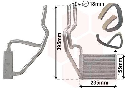 Радіатор обігрівача FD FIESTA5/FUSION ALL 02- Van Wezel 18006329