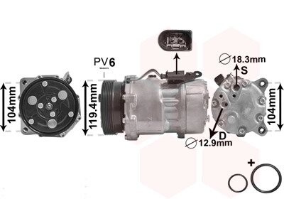 Компресор кондиціонера VW Van Wezel 1800K321