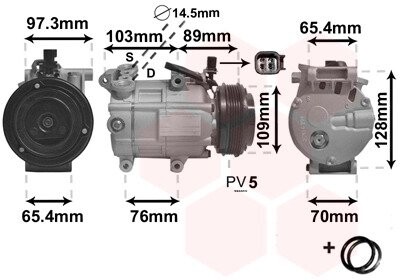 Компрессор кондиционера FORD C-MAX / VOLVO S40 07 > 12 Van Wezel 1800K391