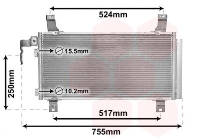 Конденсор кондиціонера MAZDA 6 ALL 02-08 Van Wezel 27005157 (фото 1)