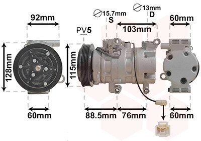 Компрессор кондиционера MAZDA 3 10/03 > 09 (выр-во) Van Wezel 2700K251