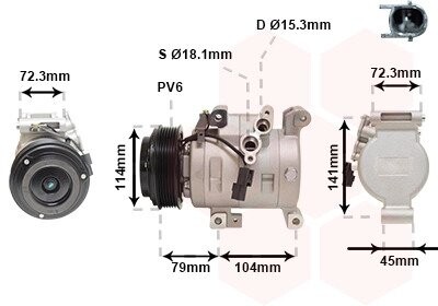 Компрессор кондиционера Mazda 3/CX-5 13+ (выр-во) Van Wezel 2701K702