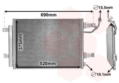 Радіатор кондиціонера MITSUBISHI COLT 04- Van Wezel 32005177