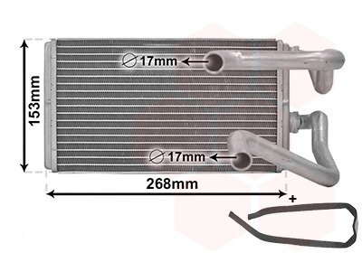 Радиатор отопителя CITROEN C4/C-CROSSER; MITSUBISHI LANCER (CX0) (07-) (выр-во) Van Wezel 32006259