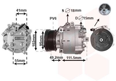 Компрессор кондиционера MITSUBISHI ASX/ LANCER/ OUTLANDER Van Wezel 3201K701