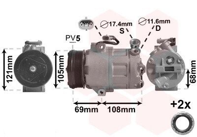 Компресор кондиціонера OPEL ASTRA G 98- Van Wezel 3700K316