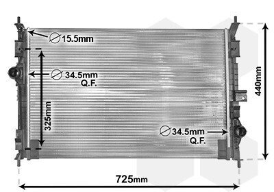 Радіатор охолодження CITROEN BERLINGO/C4/PEUGEOT 3008/OPEL VIVARO Van Wezel 40002386