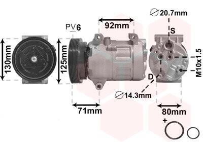 Компресор кондиціонера MEGANE/SCENIC 1.4/1.6 00- Van Wezel 4300K103