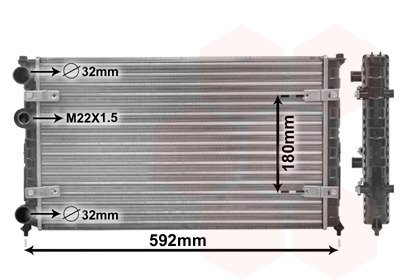 Радіатор охолодження двигуна AROSA/INCA/IBIZA2/VW POLO Van Wezel 49002023