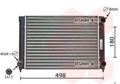 Радіатор охолодження двигуна GOLF2/JETTA/SCIR 1.5/1.6 Van Wezel 58002040 (фото 1)