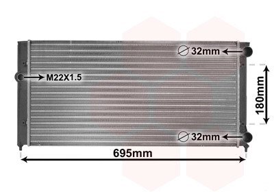 Радіатор охолодження двигуна GOLF3/VENTO AT/MT 91-98 Van Wezel 58002109