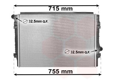 Радіатор охолодження двигуна AUDI A 3, SKODA OCTAVIA III (13-) Van Wezel 58002336