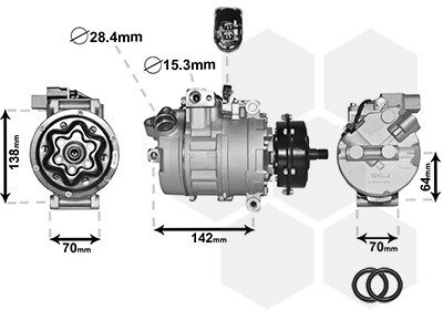 Компресор кондиціонера VW-TRANSPORTER T5 03- Van Wezel 5800K087