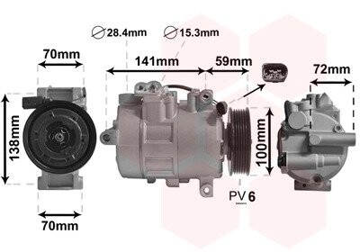 Компресор кондиціонера VOLKSWAGEN TRANSPORTER T5 Van Wezel 5801K701