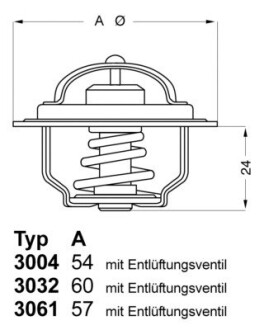 Термостат MAZDA; FORD WAHLER 3004.92D1