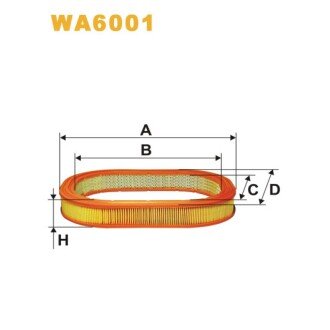 Фільтр повітря Ford Granada, P100 Pick-Up, Scorpio, Sierra (WA6001) WIX FILTERS 323003