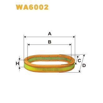 Фільтр повітря Ford Escort III (80-85), Escort IV (85-90), Fiesta II (83-89), Orion; (WA6002) WIX FILTERS 323006 (фото 1)