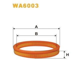 Фільтр повітря Ford Escort IV (85-90), Escort V (90-92), Escort VI (92-95), Escort V (WA6003) WIX FILTERS 323009