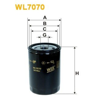 Фільтр оливи ABG; Agria; Atlas; Atlas Copco; Benford, Bobcat; Bomag; Deutz, F.U.T. S (WL7070) WIX FILTERS 325235