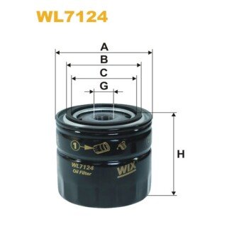 Фільтр оливи Atlas Copco; Steyr, Volvo F 12, F 16, FH 16, N 12; Renault Trafic; Volvo (WL7124) WIX FILTERS 325367