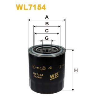 Фільтр оливи Hyundai; Kia; Mazda; Mitsubishi Colt II, Forester, Galant III/IV/V, Gallo (WL7154) WIX FILTERS 325421