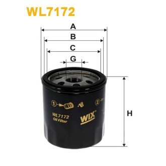 Фільтр оливи Chrysler; Lexus; Mini; Suzuki; Toyota 4-Runner, Auris, Camry FF, Celica, (WL7172) WIX FILTERS 325463