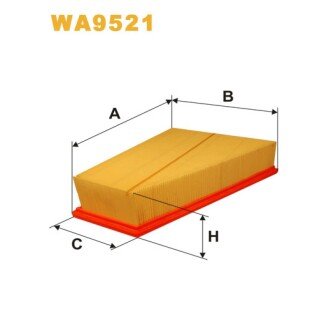 Фільтр повітря Ford Galaxy II, Mondeo IV (07-), S-Max; Volvo S80 II, V70 II, XC60, X (WA9521) WIX FILTERS 327755