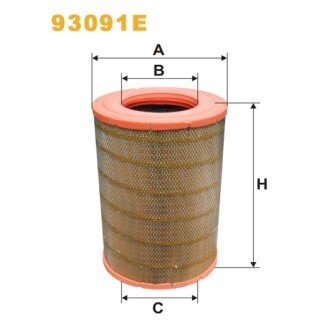 Фільтр повітря Scania 114, 124, 164, 94, P, R, T (93091E) WIX FILTERS 328547