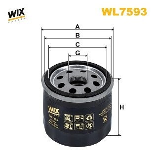 Фильтр масляный TOYOTA CAMRY 2.5 17-, RAV4 2.0, 2.5 18- (выр-во WIX-FILTERS) WIX FILTERS WL7593