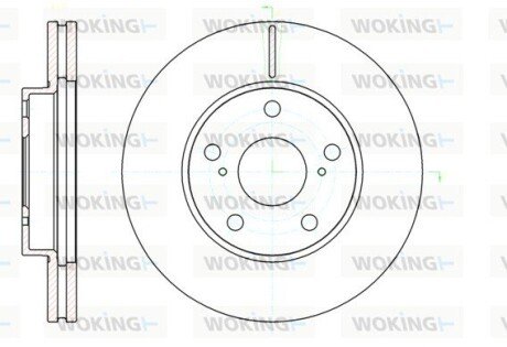 Диск гальмівний передній (кратно 2) (Remsa) Toyota Auris 06>12 (D61043.10) WOKING D6104310