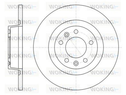 Диск тормозной задний (кратно 2) (выр-во Remsa) PSA Jumpy Expert II 07> (D61053.00) WOKING D6105300