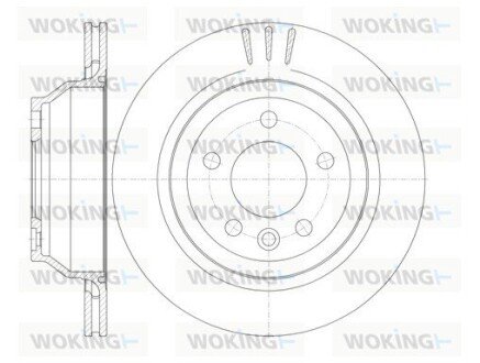 Диск тормозной задний (кратно 2) (выр-во Remsa) VW T5 >10 (D61160.10) WOKING D6116010