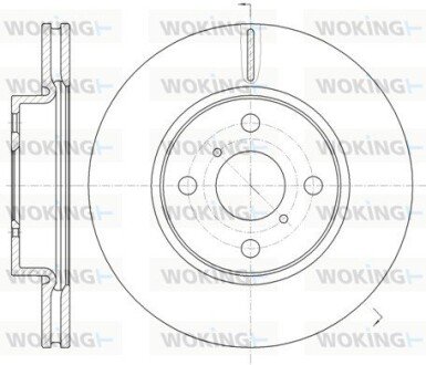 Диск гальмівний передній (кратно 2) (Remsa) Toyota Yaris 05> 11> (D61169.10) WOKING D6116910 (фото 1)