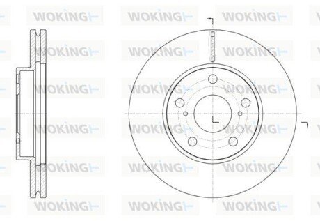 Диск гальмівний передній (кратно 2) (Remsa) Toyota Corolla Auris 12>18 (D61539.10) WOKING D6153910