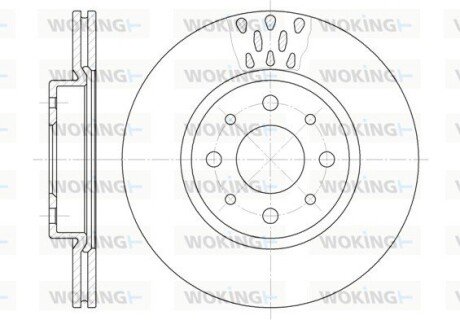 Тормозной диск перед. Doblo 01-05 (257x20) WOKING D6189.10