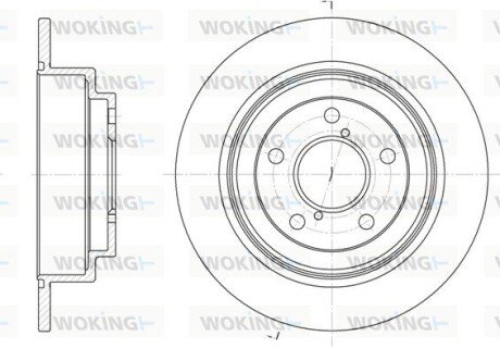 Диск тормозной задний (кратно 2) (выр-во Remsa) Subaru Forester 02>08 Impreza 00>08 (D6398.00) WOKING D639800