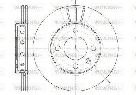 Гальмівний диск перед. VW Polo/Lupo 94-05 (239x18) WOKING D6426.10