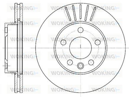 Гальмівний диск перед. Caravelle/Multivan/Transporter 90-03 WOKING D6551.10