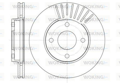 Диск тормозной передний (кратно 2) (выр-во Remsa) Ford Fiesta Fusion 02>08 / Focus I (D6575.10) WOKING D657510