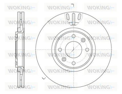 Диск тормозной передний (кратно 2) (выр-во Remsa) PSA C4 I 207 307 (D6657.10) WOKING D665710