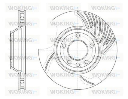 Диск тормозной передний левый (выр-во Remsa) Porsche Cayenne I II (D6769.10) WOKING D676910