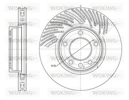 Диск тормозной передний левый (выр-во Remsa) Porsche Cayenne I / VW Touareg I II (D6773.10) WOKING D677310