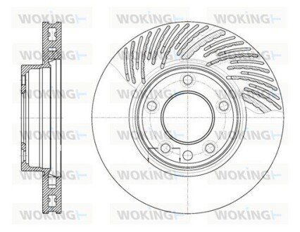 Диск тормозной передний правый (выр-во Remsa) Porsche Cayenne I / VW Touareg I II (D6773.11) WOKING D677311