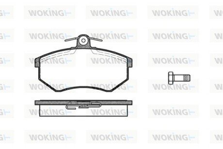 Тормозные колодки пер. Audi 100/80/A4/Caddy/Cordoba (85-04) WOKING P0343.00