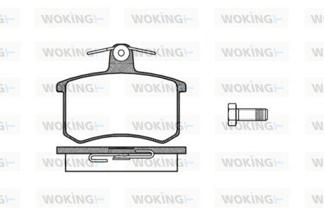 Тормозной колодки диск. задн. (выр-во Remsa) Audi 80, 100 (P0353.00) WOKING P035300