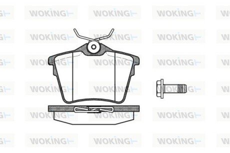 Колодки гальмівні диск. задн. (Remsa) Citroen C5 iii 1.6 08-,Citroen C5 iii 1.8 08- (P10033.00) WOKING P1003300