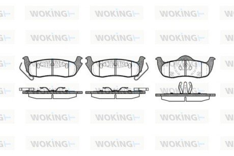 Колодки гальмівні диск. задн. (Remsa) Jeep Commander 3.0 05-10,Jeep Commander 3.7 05-10 (P10063.10) WOKING P1006310 (фото 1)