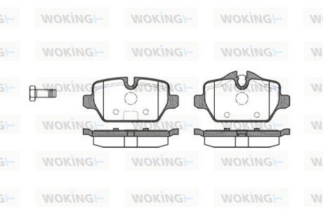 Колодки гальмівні диск. задн. (Remsa) BMW 1e81 1e87 1.6i 2.0i 2.0d (03-13), 3e90 1.6i 2.0i 2.0d (05-12) (P10323.00) WOKING P1032300